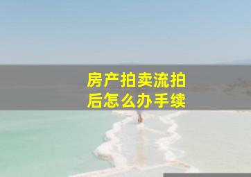 房产拍卖流拍后怎么办手续