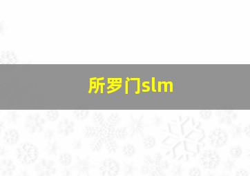 所罗门slm