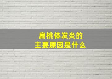 扁桃体发炎的主要原因是什么