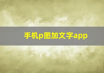 手机p图加文字app