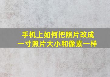 手机上如何把照片改成一寸照片大小和像素一样