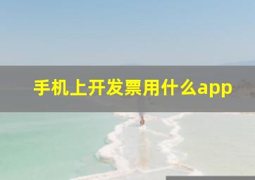 手机上开发票用什么app