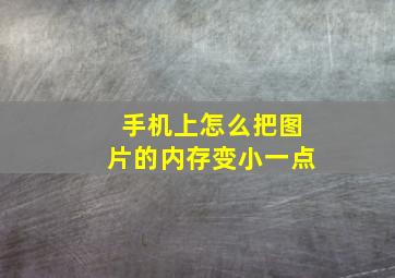 手机上怎么把图片的内存变小一点