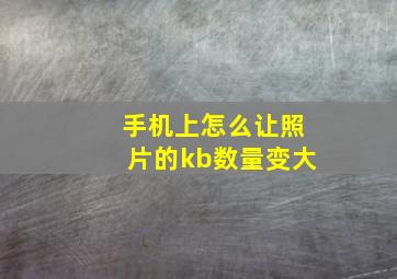 手机上怎么让照片的kb数量变大