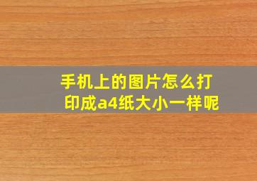 手机上的图片怎么打印成a4纸大小一样呢