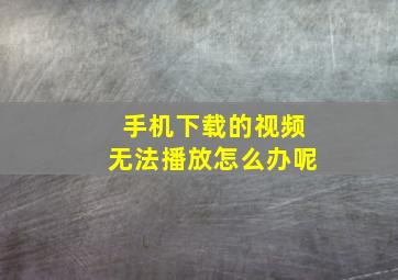 手机下载的视频无法播放怎么办呢