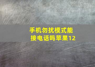 手机勿扰模式能接电话吗苹果12