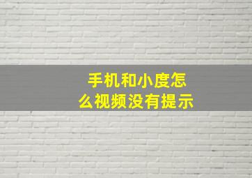 手机和小度怎么视频没有提示