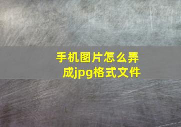 手机图片怎么弄成jpg格式文件