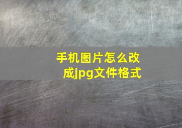 手机图片怎么改成jpg文件格式