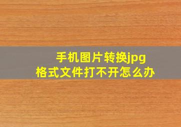 手机图片转换jpg格式文件打不开怎么办