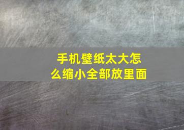 手机壁纸太大怎么缩小全部放里面