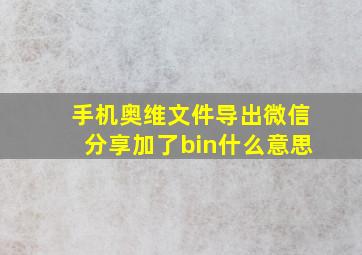 手机奥维文件导出微信分享加了bin什么意思