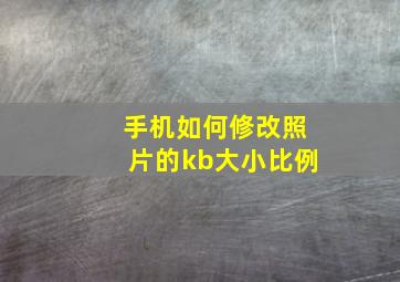 手机如何修改照片的kb大小比例