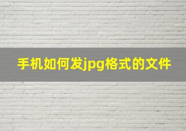 手机如何发jpg格式的文件