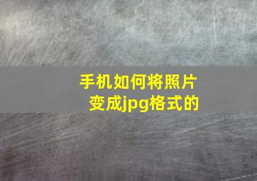 手机如何将照片变成jpg格式的