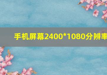 手机屏幕2400*1080分辨率