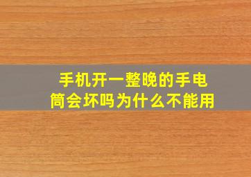 手机开一整晚的手电筒会坏吗为什么不能用