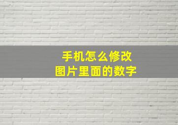 手机怎么修改图片里面的数字