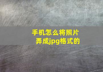 手机怎么将照片弄成jpg格式的