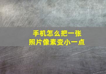 手机怎么把一张照片像素变小一点