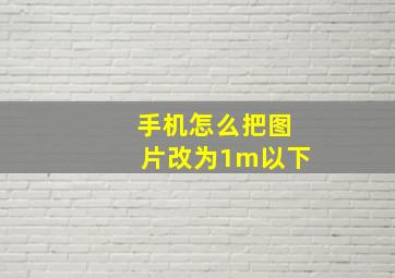 手机怎么把图片改为1m以下