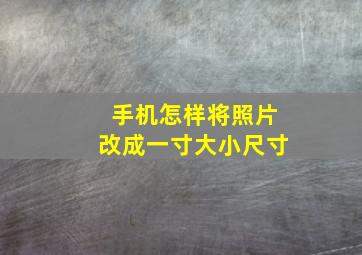 手机怎样将照片改成一寸大小尺寸