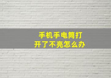 手机手电筒打开了不亮怎么办