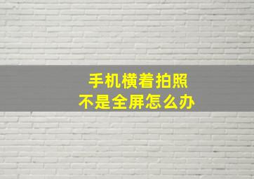 手机横着拍照不是全屏怎么办