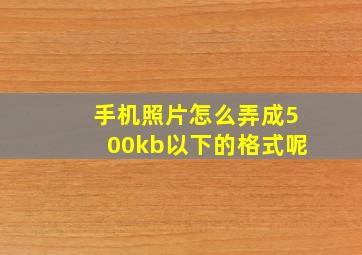 手机照片怎么弄成500kb以下的格式呢