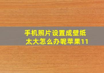 手机照片设置成壁纸太大怎么办呢苹果11