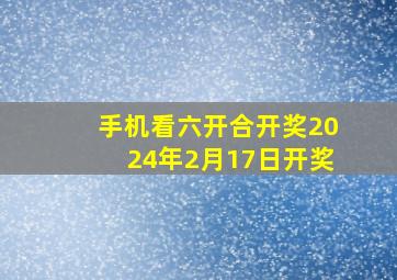 手机看六开合开奖2024年2月17日开奖