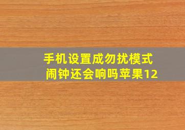 手机设置成勿扰模式闹钟还会响吗苹果12