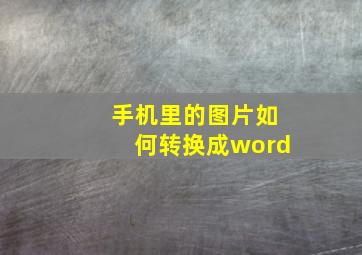 手机里的图片如何转换成word