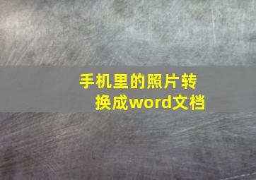 手机里的照片转换成word文档