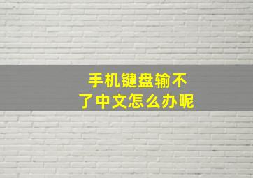 手机键盘输不了中文怎么办呢