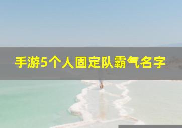 手游5个人固定队霸气名字