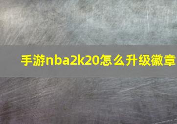 手游nba2k20怎么升级徽章