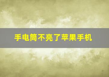 手电筒不亮了苹果手机