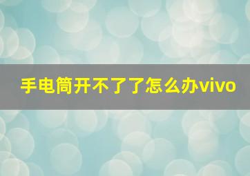 手电筒开不了了怎么办vivo