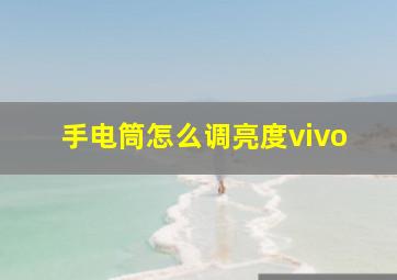 手电筒怎么调亮度vivo