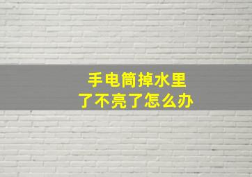 手电筒掉水里了不亮了怎么办