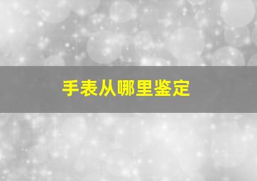 手表从哪里鉴定