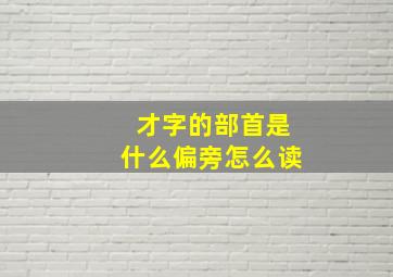 才字的部首是什么偏旁怎么读