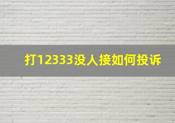 打12333没人接如何投诉