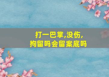 打一巴掌,没伤,拘留吗会留案底吗