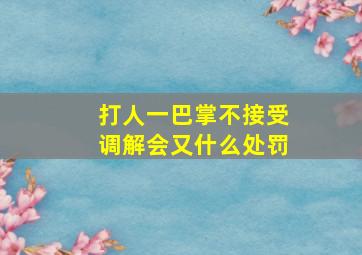 打人一巴掌不接受调解会又什么处罚