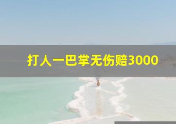 打人一巴掌无伤赔3000