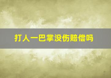 打人一巴掌没伤赔偿吗