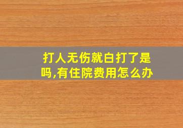 打人无伤就白打了是吗,有住院费用怎么办